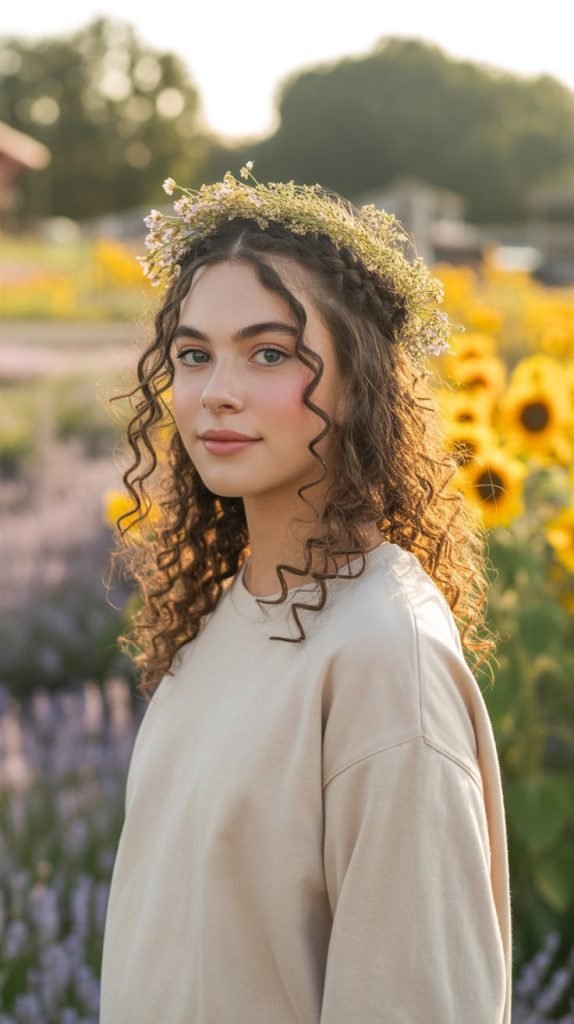 17. Half-Up Braided Crown