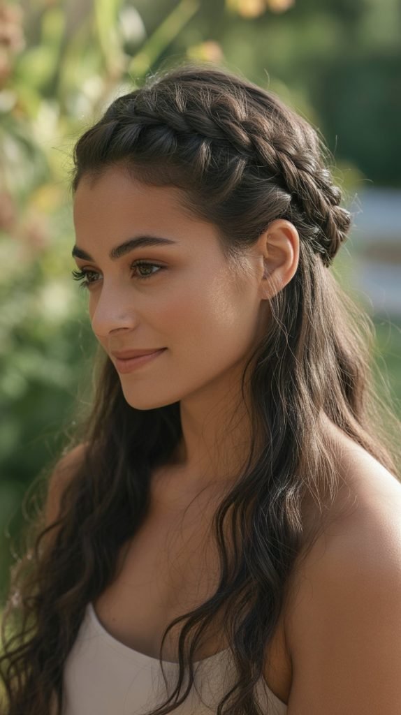 The Braided Halo with Center Bun
