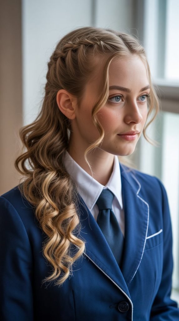 Side Braid with Loose Curls