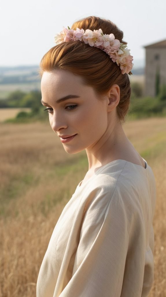 Half-Crown Braid with Lily Accents