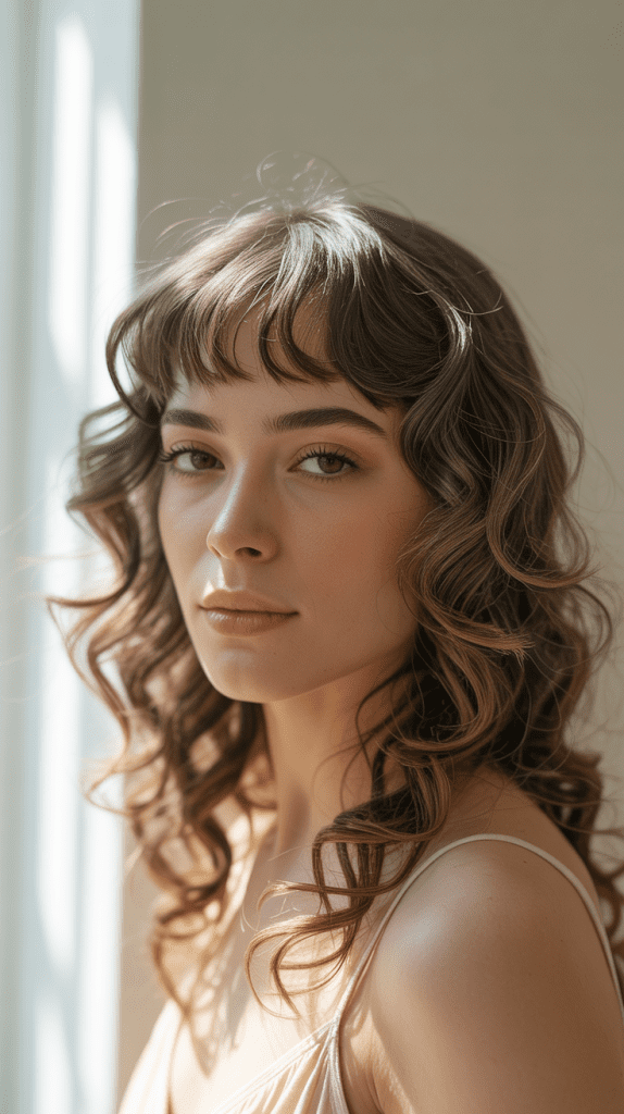 Long Layers with Curtain Bangs
