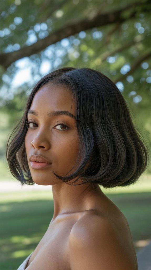 24. Soft Layered Bob with Natural Movement