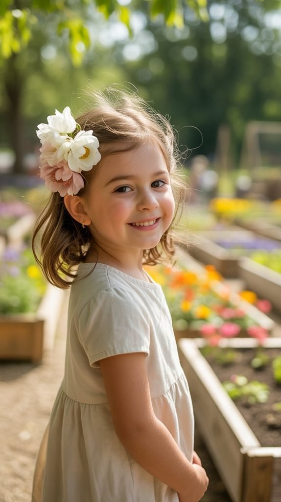 20. Curly Side Twist with Flowers