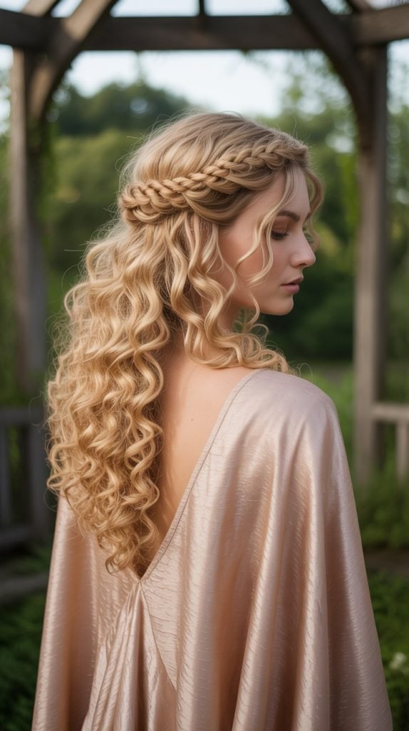 The Rope Twist Crown with Flowing Curls