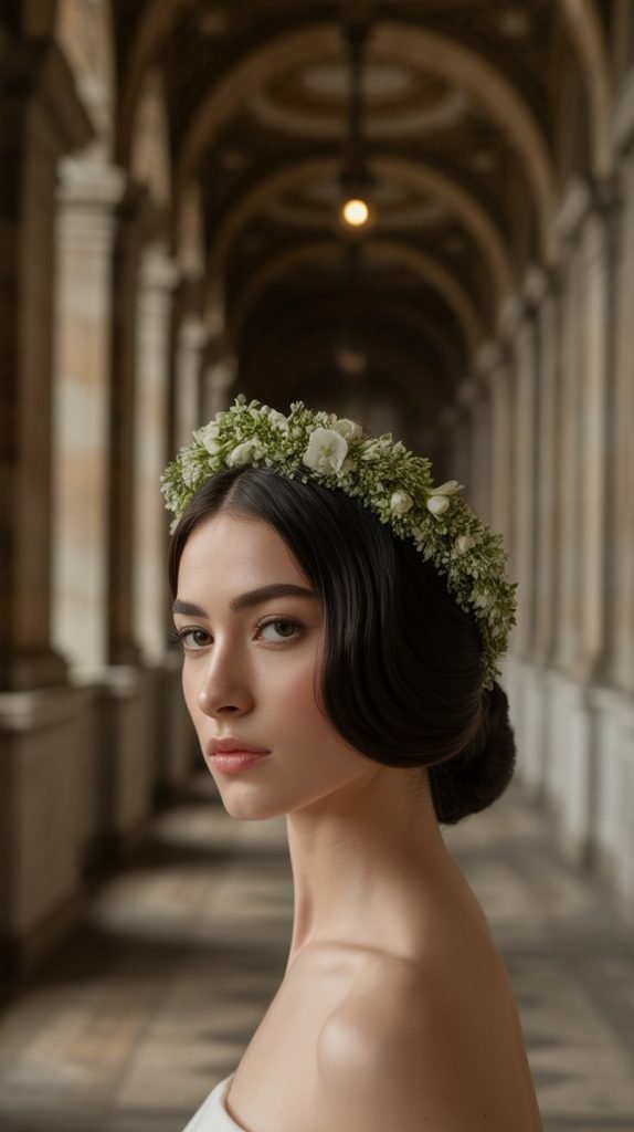 Cascading Side Braid with Rose Accents