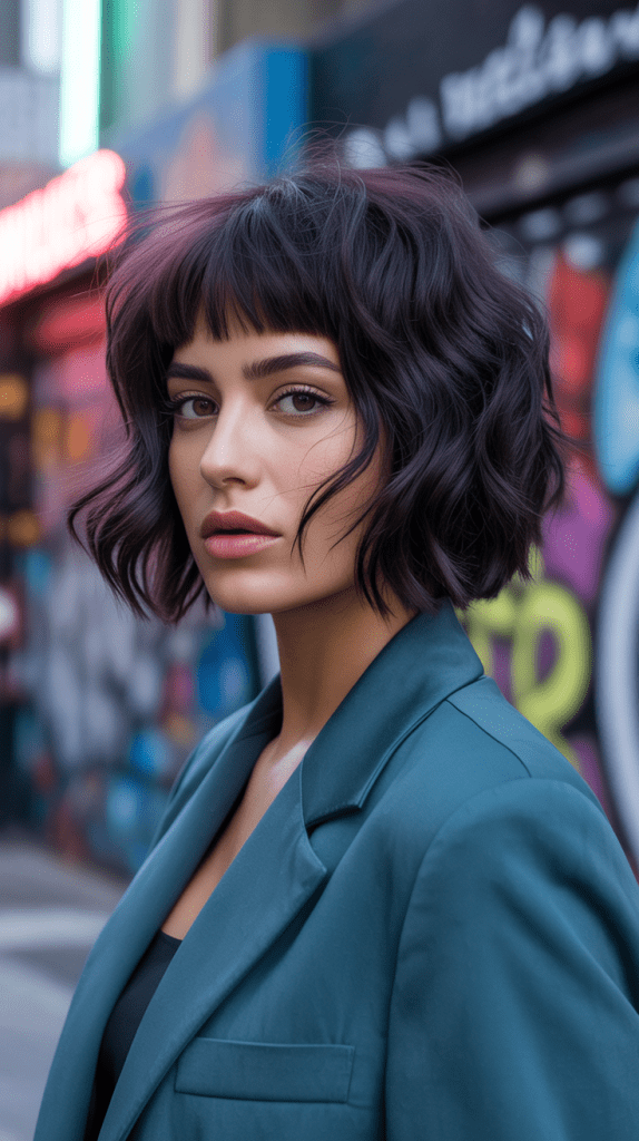 Shaggy French Bob with Micro Bangs