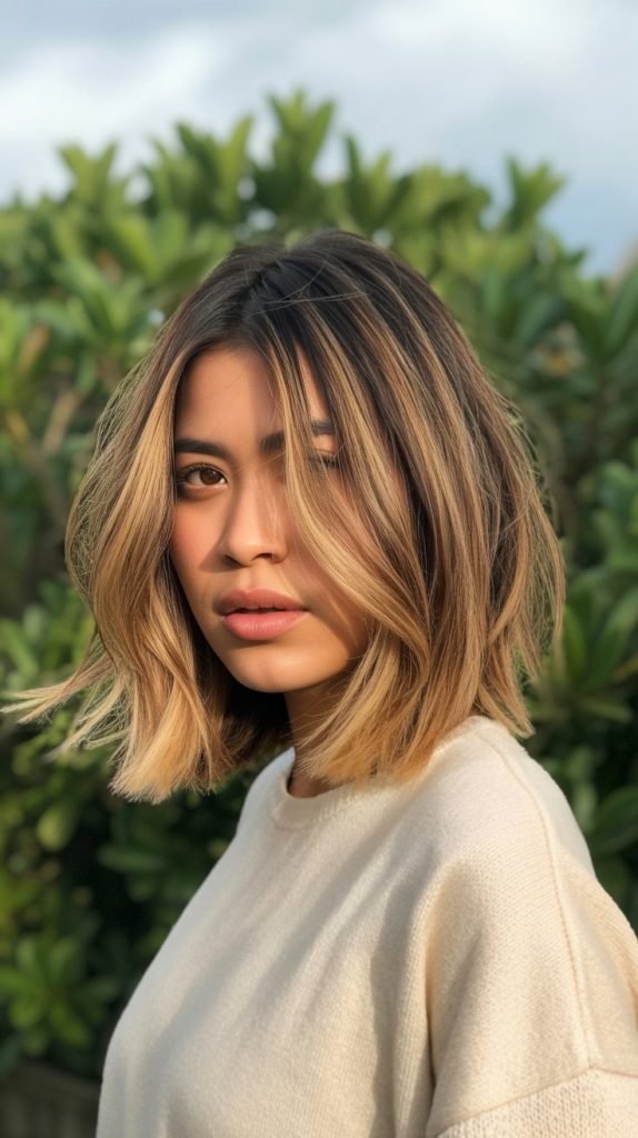 19. Choppy Bob with Balayage