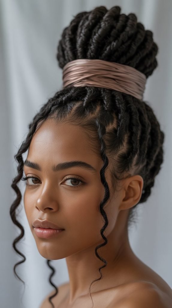  Loc Bun with Wrapped Base