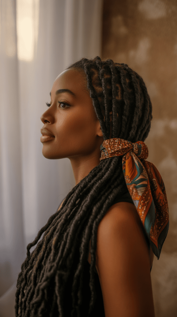 Wrapped Silk Scarf Ponytail