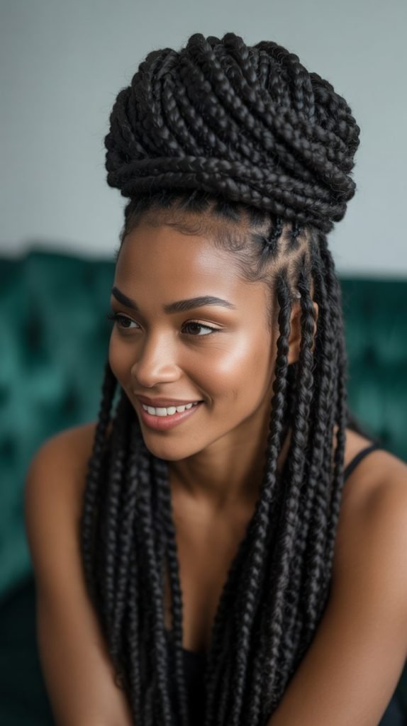 Goddess Braids into Bun