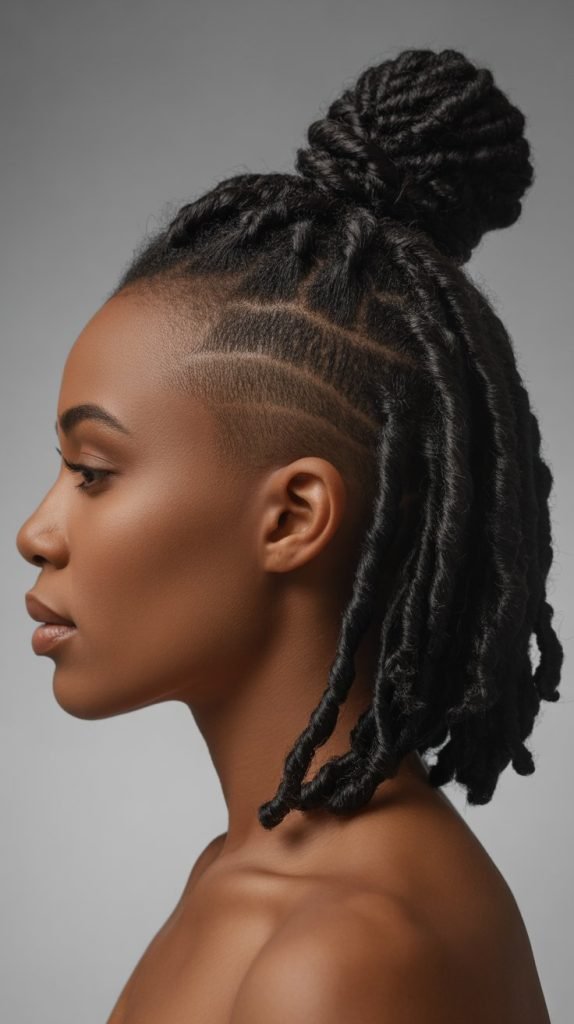 Classic Side Undercut with High Bun