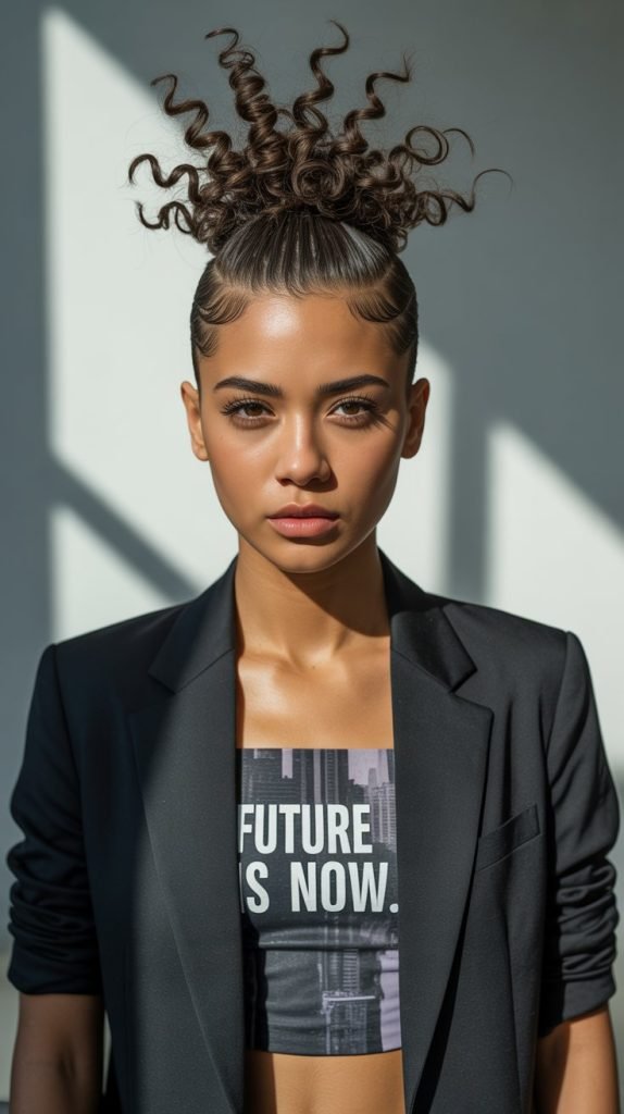 13. Curly Mohawk Style