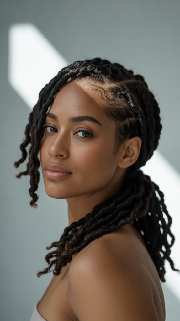 . Asymmetrical Low Ponytail