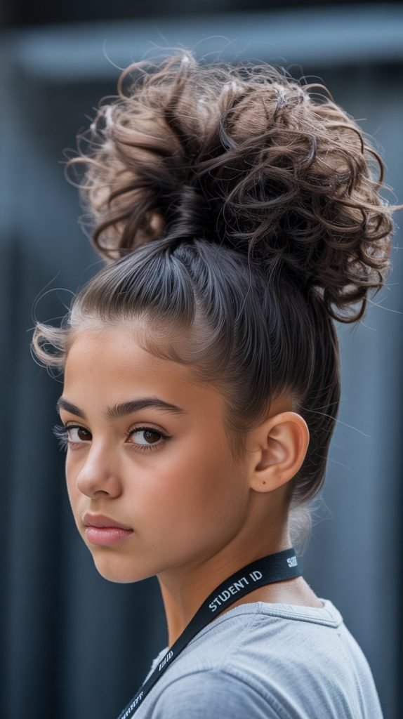 Curly Faux Hawk Updo