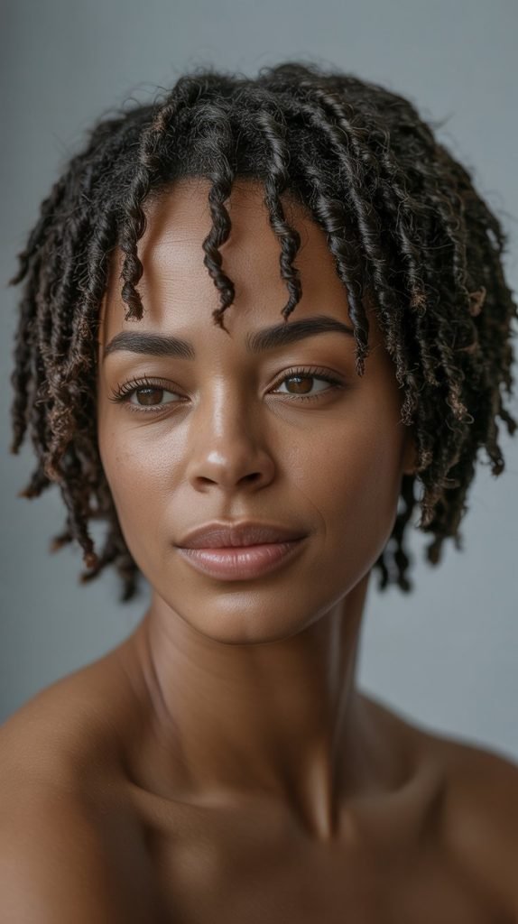 18. Short Locs with Natural Curly Ends