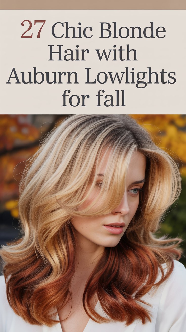 27 Chic Blonde Hair with Auburn Lowlights for Fall
