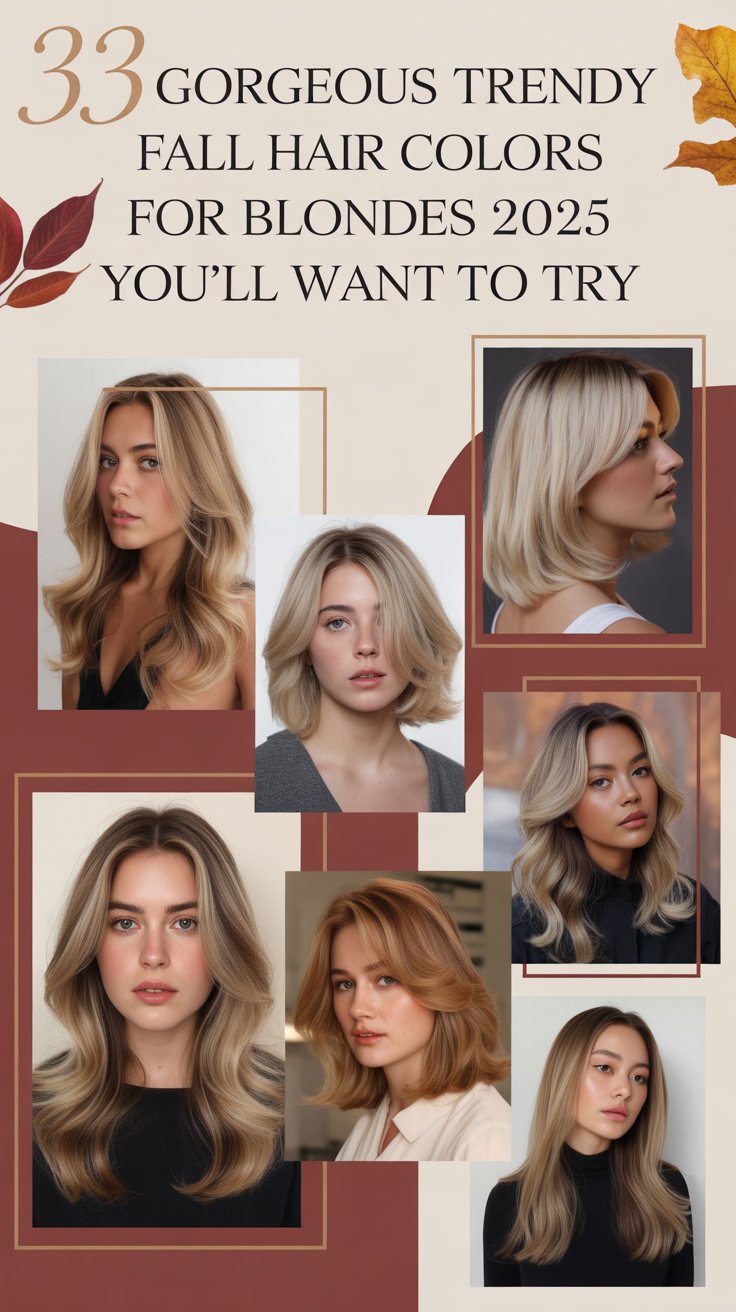 33 Gorgeous Trendy Fall Hair Colors for Blondes 2025 You'll Want to Try