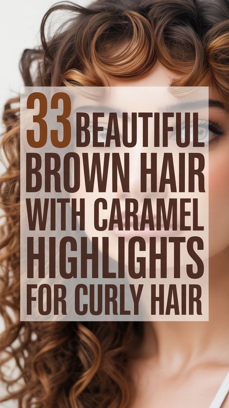 33 Beautiful Brown Hair with Caramel Highlights for Curly Hair