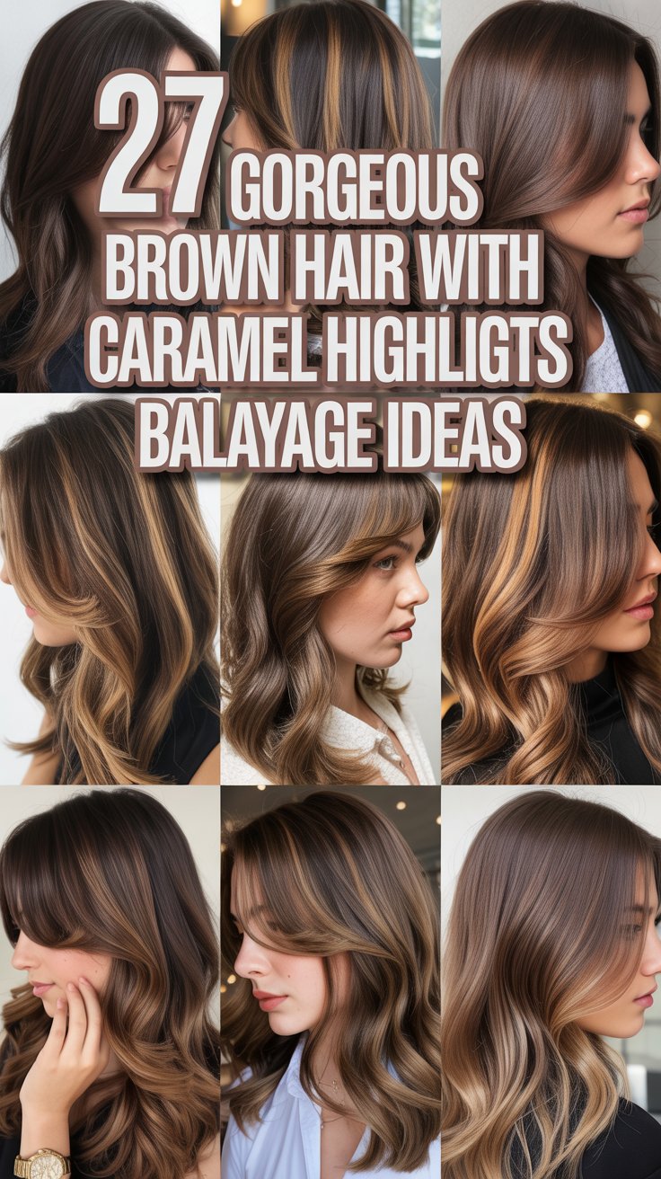 27 Gorgeous Brown Hair with Caramel Highlights Balayage Ideas