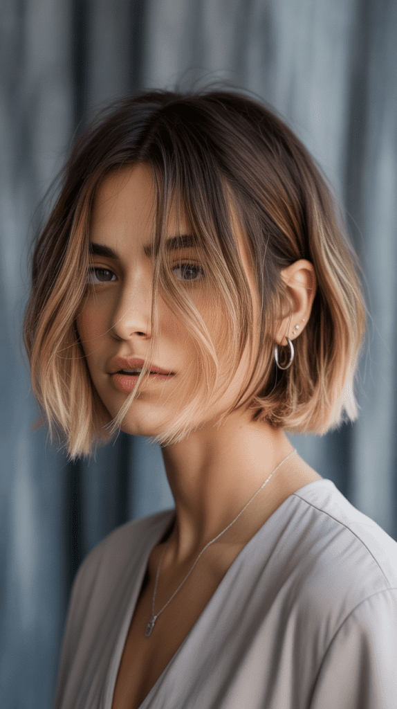 Shaggy French Bob with Ombré