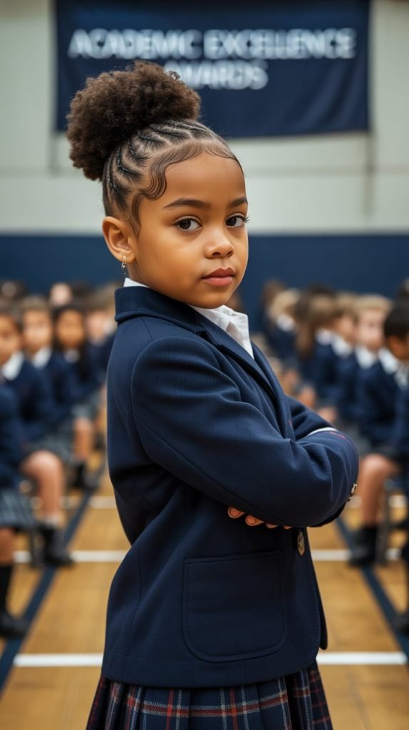  Curly Side Puff with Twist Detail