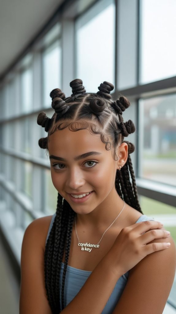 Curly Bantu Knot Updo