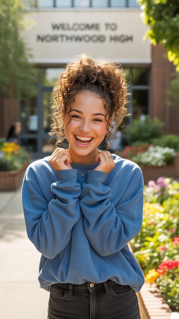7. Pineapple Updo for Short Curls