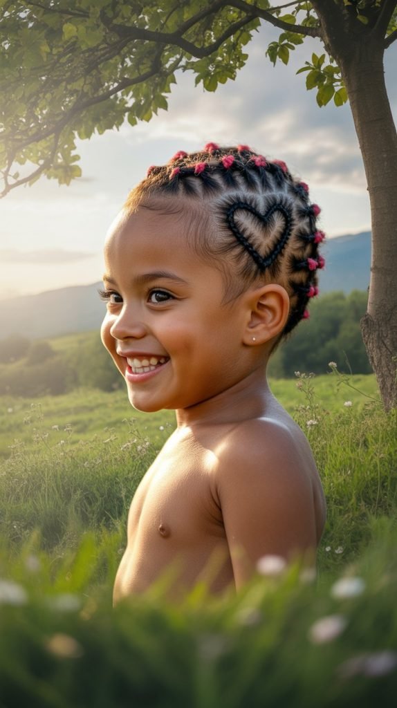 4. Heart-Shaped Cornrow Design