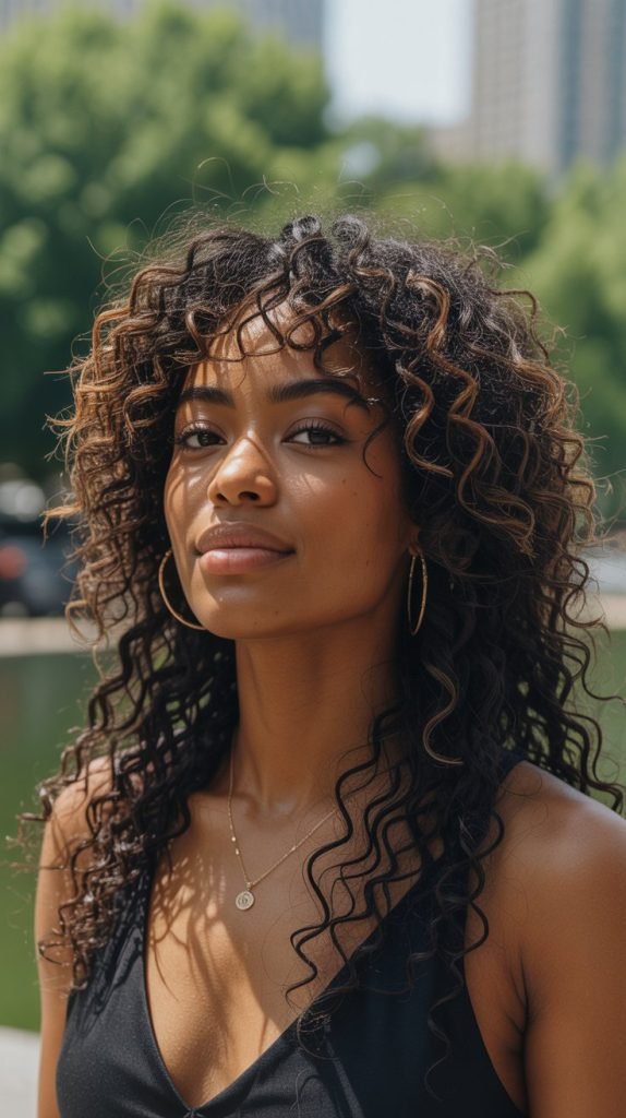 12. Long Layers with Natural Curls