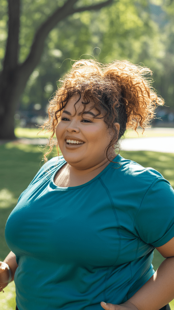 High Curly Ponytail with Volume