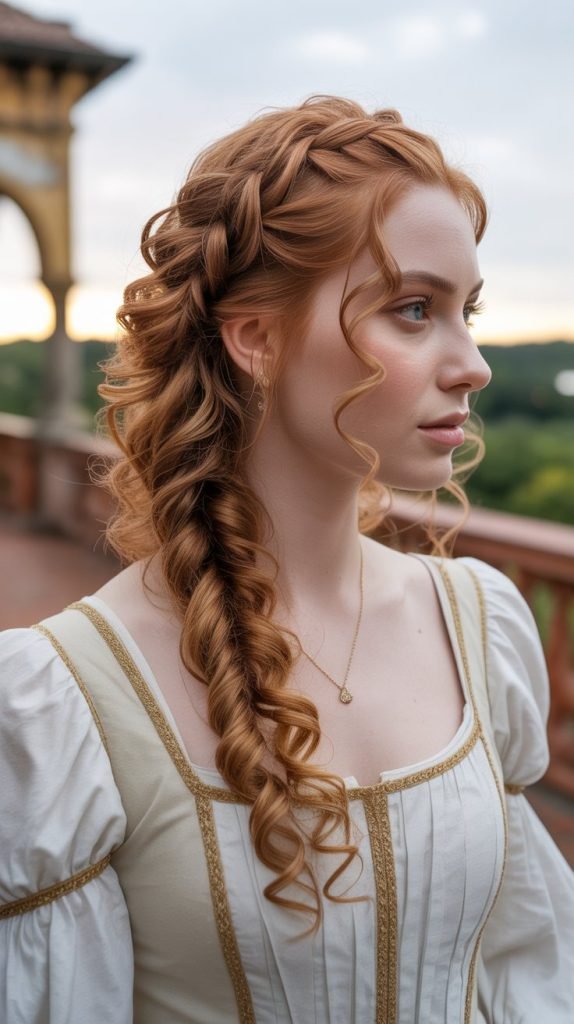 Waterfall Braid with Cascading Curls