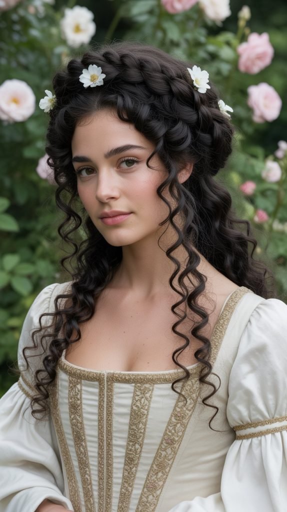 The Coronet Braid with Curly Embellishments