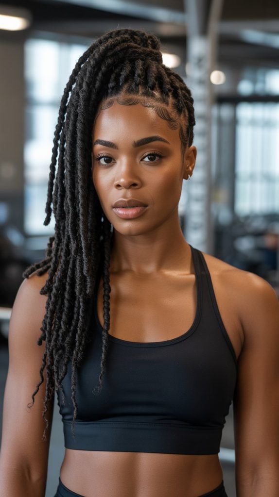 High Ponytail Barrel Twist Locs