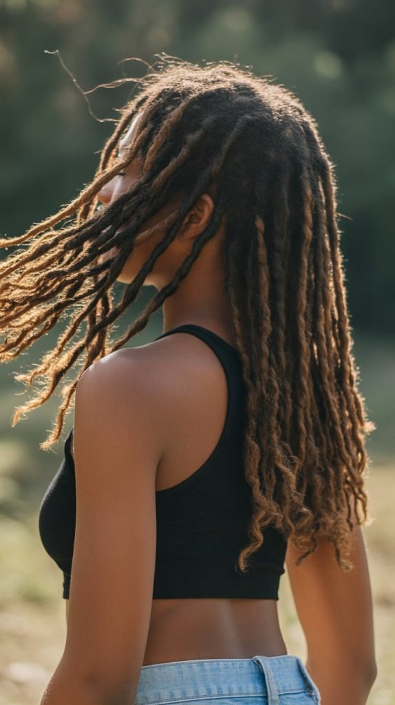 Long Flowing Two-Strand Locs