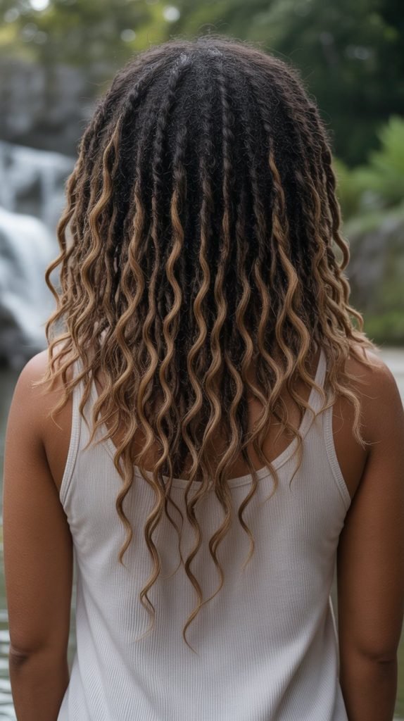 Waterfall Loc Style with Cascading Weave
