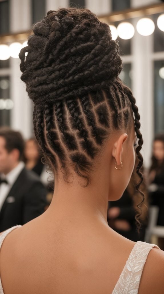  Twisted Two-Strand Loc Updo