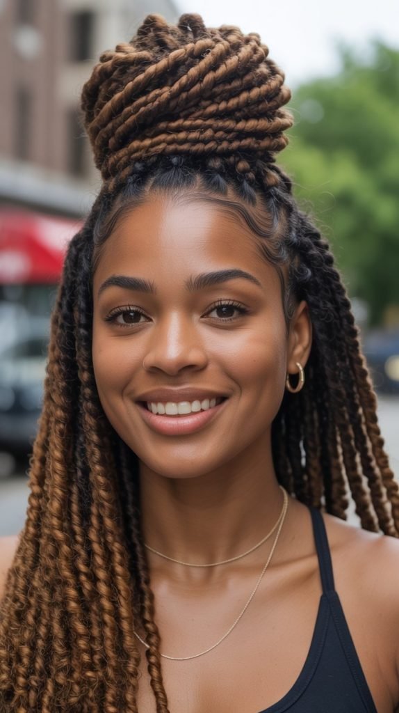 Half-Up Half-Down Barrel Twist Loc Style