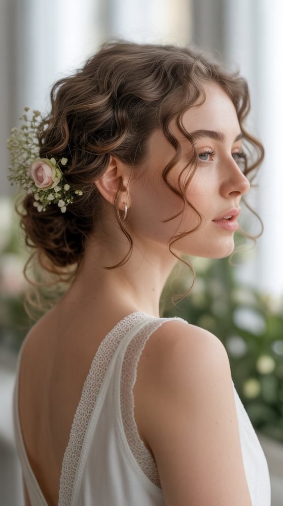  Romantic Low Curly Bun