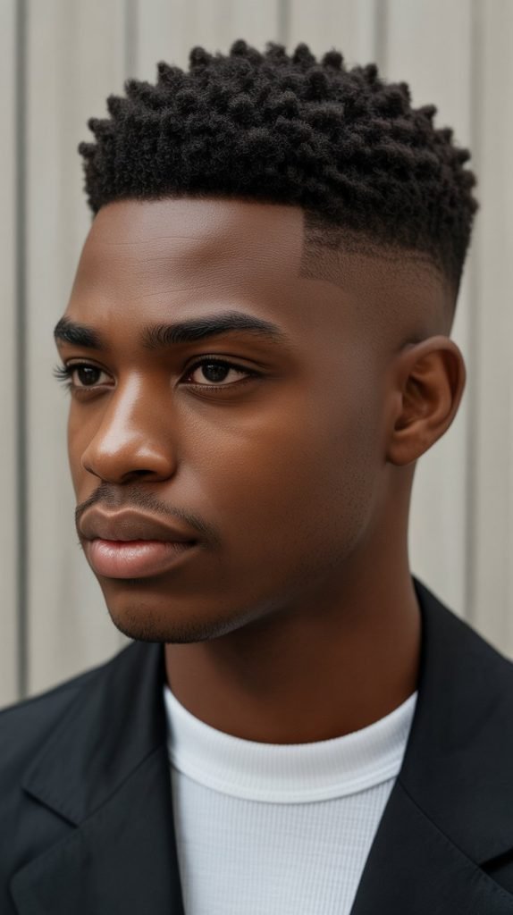 Caesar Cut with Edge Up