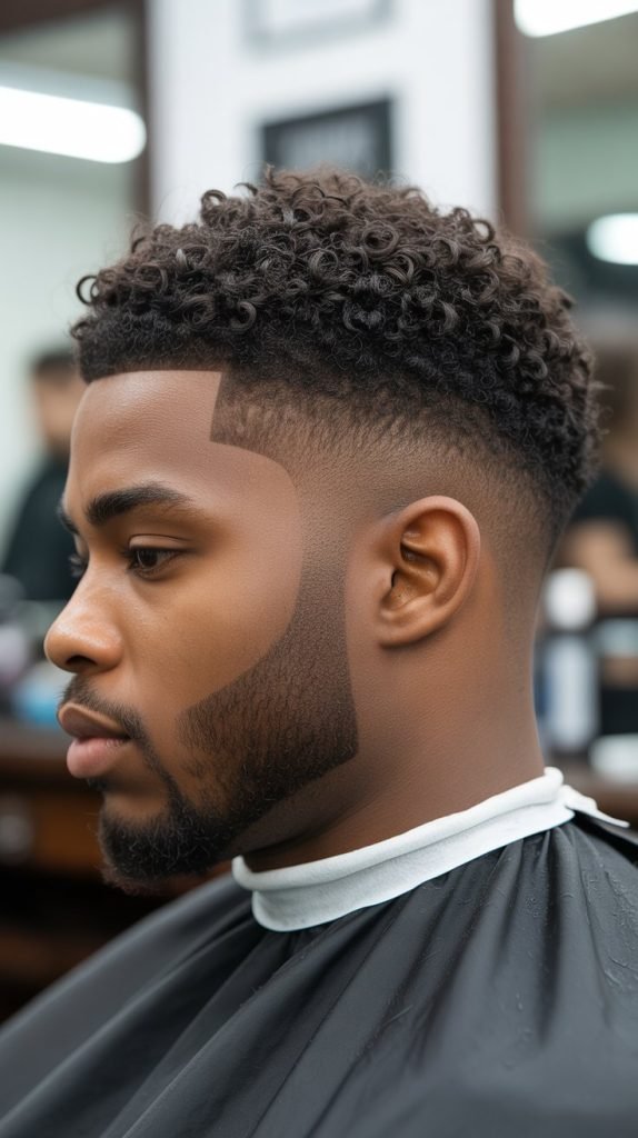 Curly Top with Skin Fade