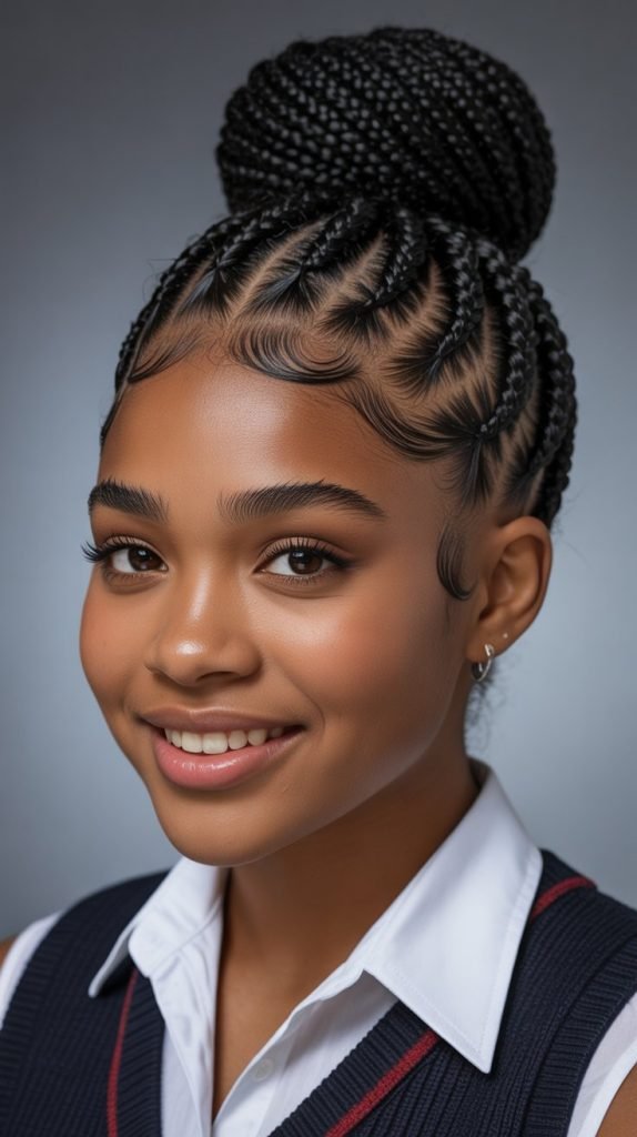 Braided Bun with Textured Edges