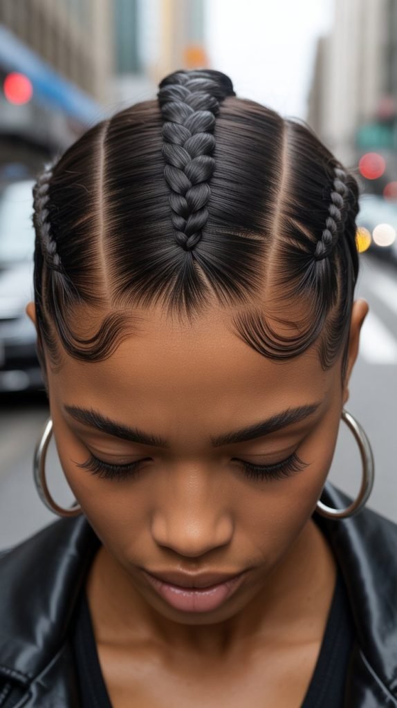 Loc Mohawk Braid with Extensions