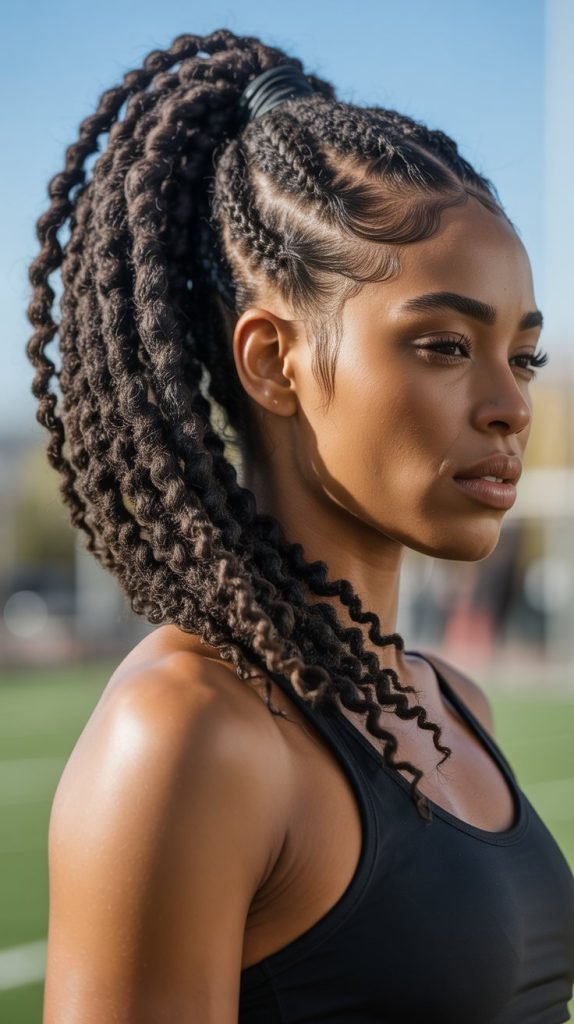 Loc Ponytail with Weave for Fullness