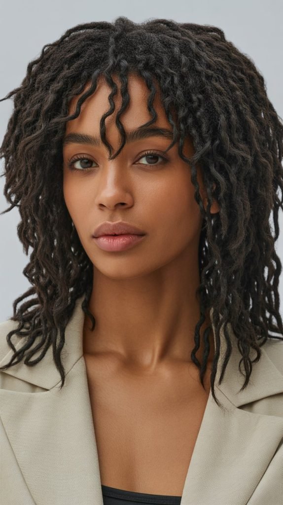 Loc Bangs with Full Volume