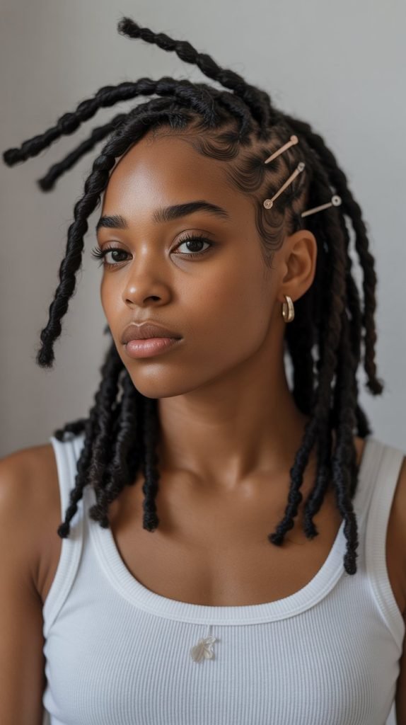  Pinned Two-Strand Loc Style