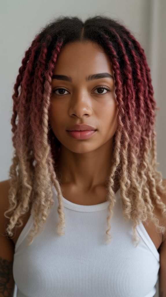  Colored Two-Strand Locs