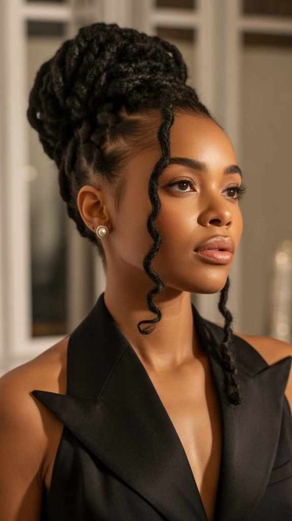 Two-Strand Loc Bun Updo