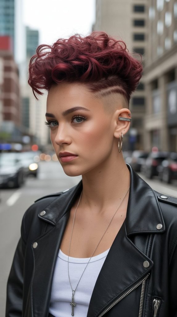 . Curly Faux Hawk Updo