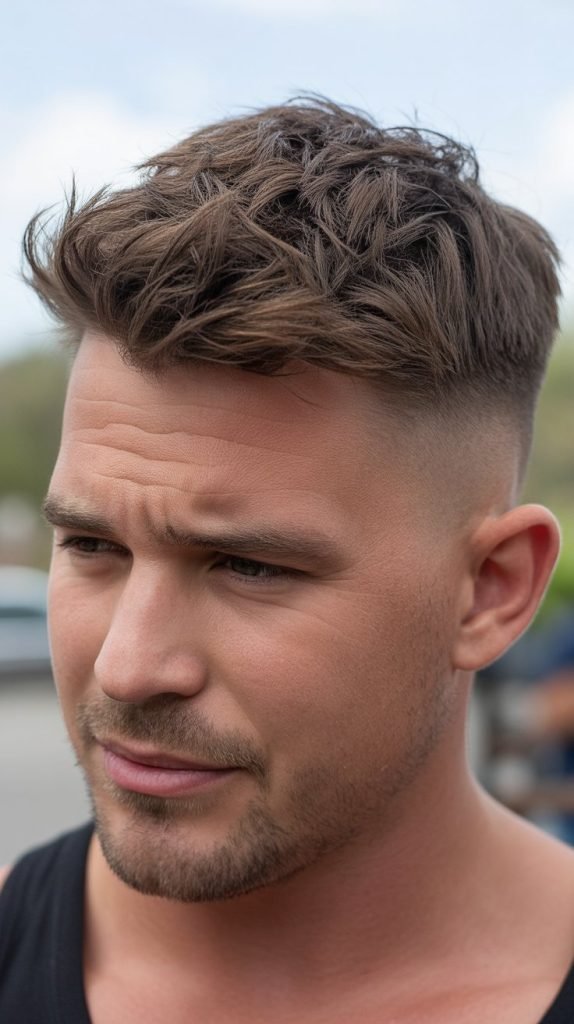 Messy Textured Top with Low Fade