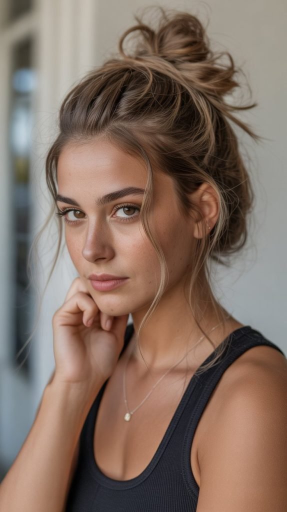 11. Messy Half-Up Bun